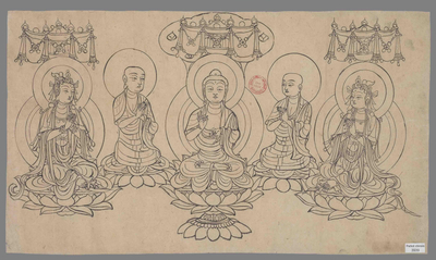相关推荐,查看白画一佛二弟子二菩萨