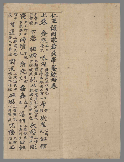 相关推荐,查看仁王护国般若波罗蜜经两卷音义　佛经音义