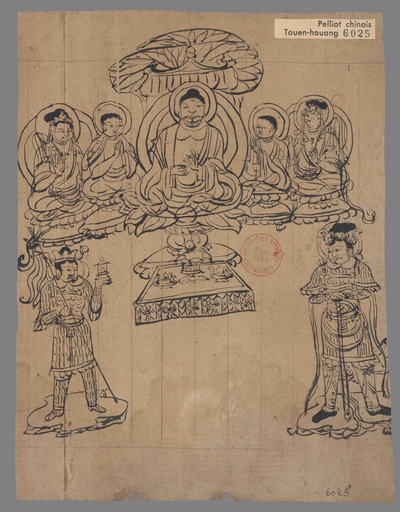 相关推荐,查看白画一佛二弟子二菩萨二天王说法图