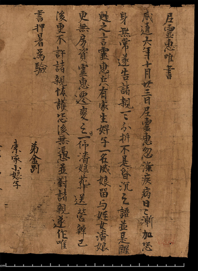相关推荐,查看咸通六年（865）十月廿三日尼灵惠唯书